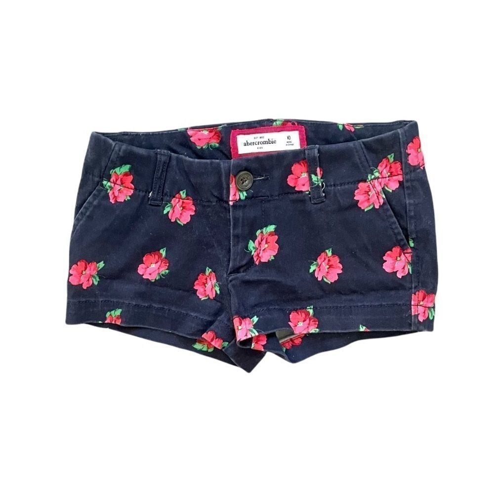 Abercrombie blue floral short shorts